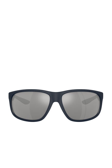 Men's D-Frame Sunglasses in Black with Dark Grey Lenses